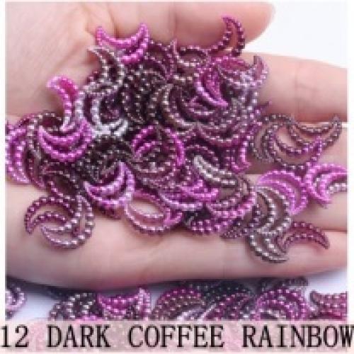 Dijes de imitación de resina arco iris luna perla 70 piezas espalda plana manualidades hágalo usted mismo - Imagen 19 de 22