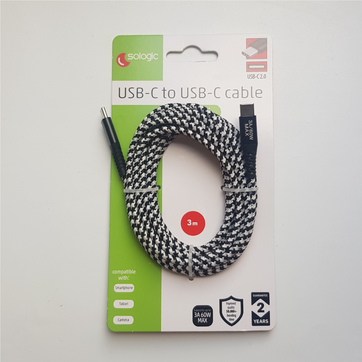 Câble De Charge Et De Transfert De Données Sologic Micro Usb 3 M Action Fr
