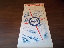 1967 Pure Oil Pennsylvania Vintage Road Map