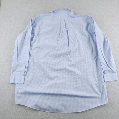 Brooks Brothers Shirt Men 20 36 Blue Checked Stretch Non Iron Regular Fit Button - Picture 9 of 10