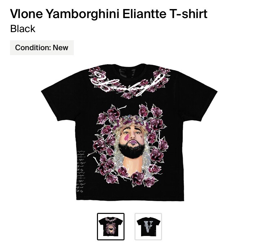 T-shirt VLONE A$AP Rocky Yams Day - Neuf Avec Emballage, Grand Blanc