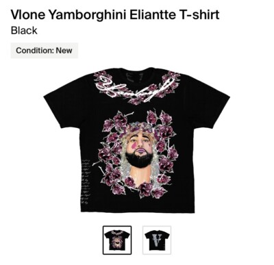 VLONE Yamborghini Elliante A$AP Yams Black Tee (NEW) size large | eBay