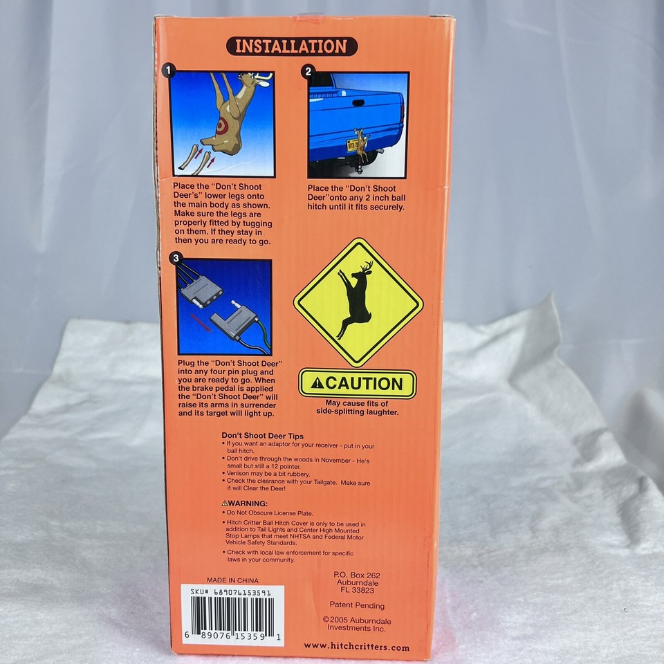 Hitch Critters Don't Shoot Deer Hitch Ball Cover & Motion Brake Light