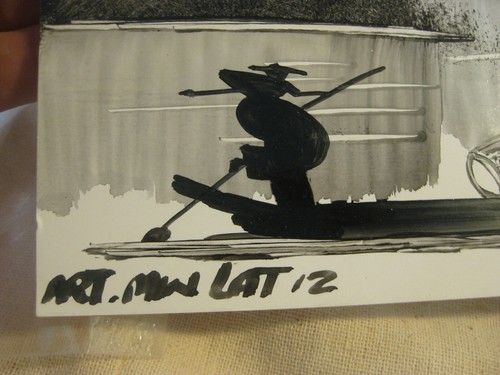 MYANMAR Ink Drawing- Street Artist (Signed And Dated, 2012) & Fabric Zipper Bag  - Picture 4 of 8