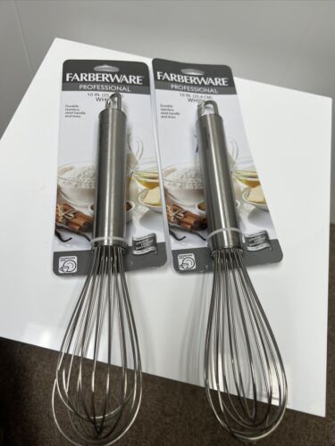 2 Farberware Whisk 10” Professionals Durable Stainless Steel Dishwasher Safe