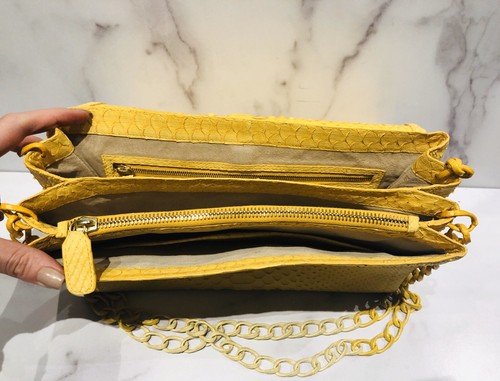 Nancy Gonzalez Yellow Python Snakeskin Crocodile Ombre Chain Flap Bag - 第 6/9 張圖片