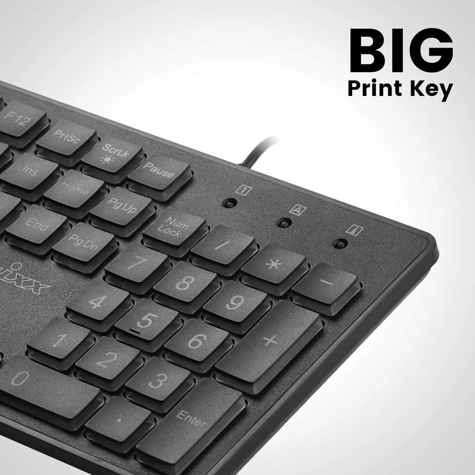 Large Print Letters Computer Keyboard LED Lighted White Backlit Full Size Key - Image 4 of 4