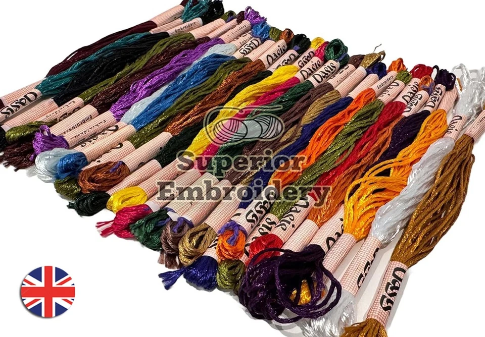 25 Metallic Silk/Rayon Skeins Hand Embroidery Threads Floss 25 Great Colours UK - Image 2 of 4