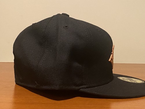 Brand New Hall Of Fame HOF Logo 7 3/8 New Era 59Fifty Fitted Hat Black/Rose Gold - Picture 7 of 9