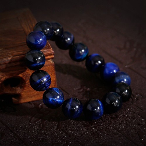 Natural Tiger Eye Bracelet Handmade Stone Tiger Eye Beads Bracelet for Men Women - Picture 8 of 37
