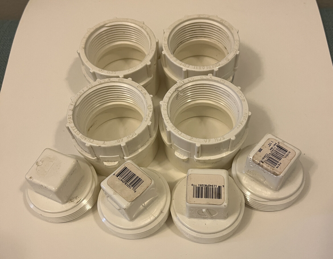 4 PACK Charlotte Pipe Schedule 40 PVC DWV Sewer 1.5" Cleanout w/ Plug