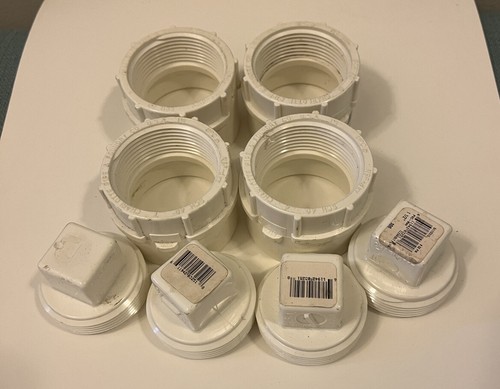 4 PACK Charlotte Pipe Schedule 40 PVC DWV Sewer 1.5" Cleanout w/ Plug