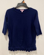 Lilly Pulitzer Girls Tierneigh Sweater Navy Blue Size L 8-10 