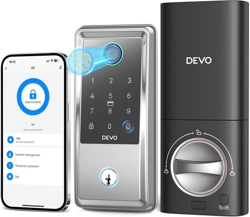 Devo G6 Fingerprint Smart Lock Keyless Entry Door Lock Built-in WiFi Auto-Lock - Picture 12 of 26
