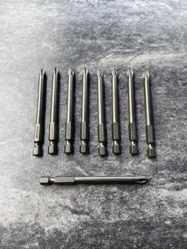 LOT OF 9 NEW ACR-B E1102XX35-Power Bit,Hex Shank,Magnetic 3-1/2” Long Single End