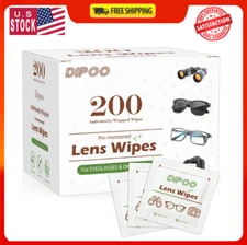 200 Count Lens Wipes for Eyeglasses, Eye Glasses Cleaner Wipes Pre-moistened