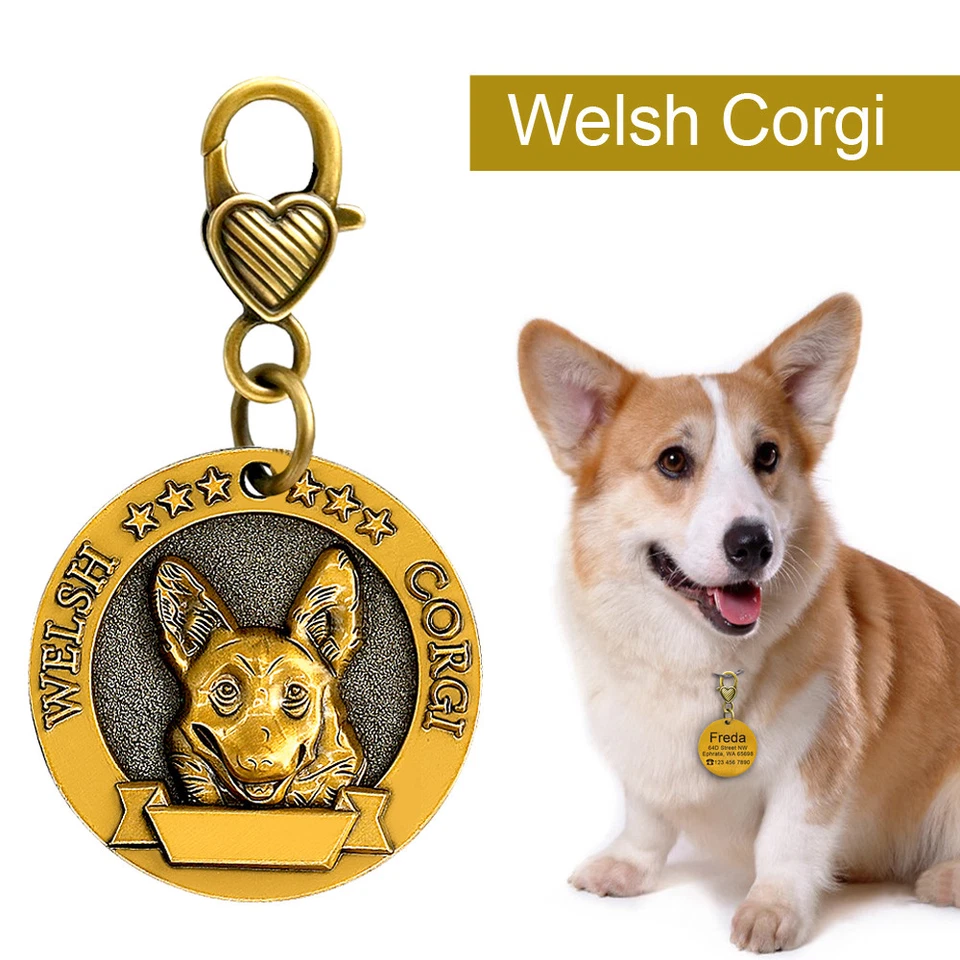 Cool Dog Breeds Personalized Dog Tags Free Name Engraved Copper Pet Tag Custom - Image 2 of 4