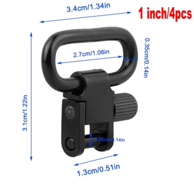 4PCS 1 inch Quick Detach Sling Swivel Detachable for Rifle Hunting Sling Mount