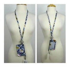 Vera Bradley Zip ID Card Case & Lanyard ID Holder Charmont Meadow 2-PC Floral