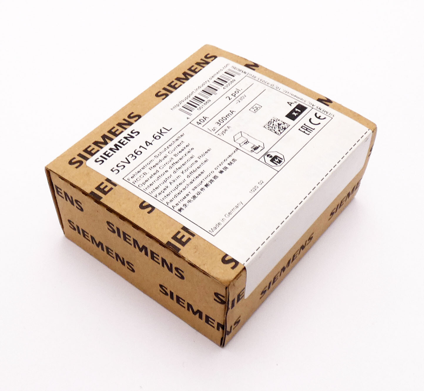 Siemens 5SV3614-6KL 5SV3 614-6KL 40A 2pin Fi circuit breaker -sealed-