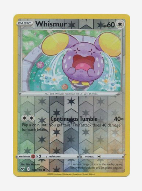 Pokemon - WHISMUR 135/185 - Reverse Holo - Vivid Voltage - NM/M