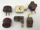 SET OF 6 VINTAGE WALL OUTLET MULTIPLIER BAKELITE WINKER, GE, SNAP-IT, LEVITON
