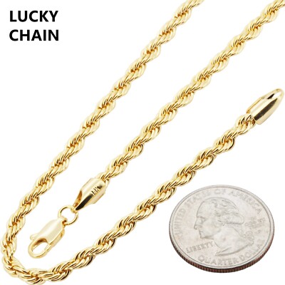 14K Gold Filled Rope Chain Necklace Or Bracelet – 8'' To 24'', Round Pendant, 6MM 2 thumbnail image