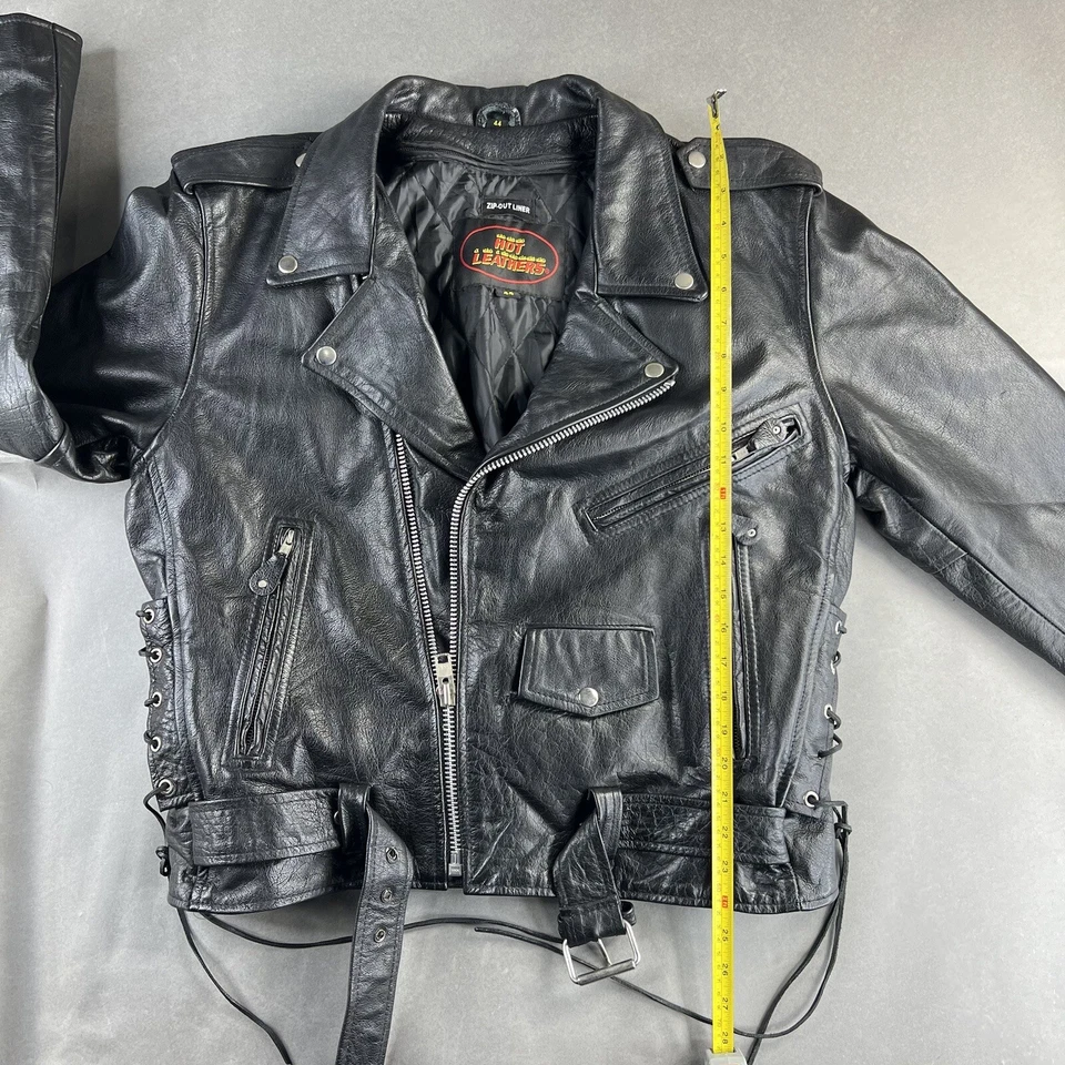 Hot Leathers Jacket 44 Black Women Zip-Out Liner Quilted Belt Corset Snap Used - Image 4 of 4