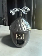 Rae Dunn black nest birdhouse 