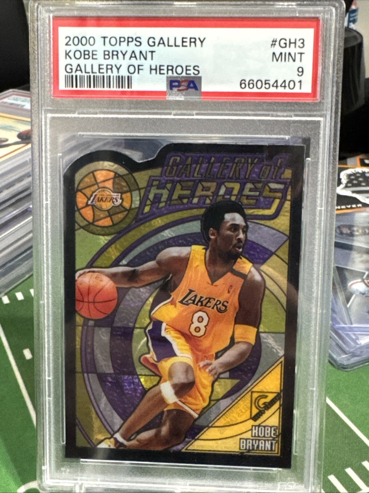 2000 Topps Gallery Kobe Bryant Gallery Of Heroes Stained Glass PSA9