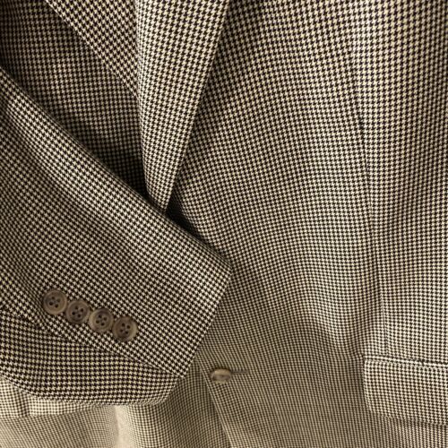 NUEVA Chaqueta Blazer Brooks Brothers Talla 42 R Tostada Negra Espiga Lana Worsted - Imagen 3 de 10