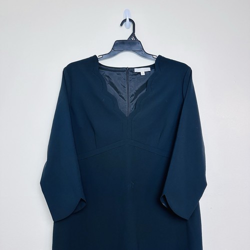 Etcetera schwarzes Kleid mit gewelltem 3/4-Ärmeln Gr. 16 (0394) - Bild 9 von 12