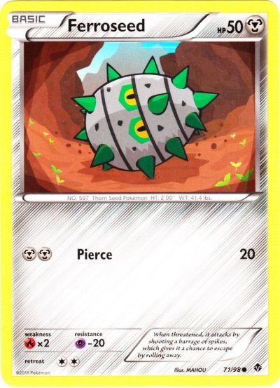 Pokemon - Ferroseed - 71/98 - Common - Emerging Powers - NM