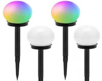 4Er LED Solar Gartenleuchte Kugel Set Solarleuchte AußEn Garten Lampe RGB