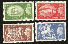 1951 GREAT BRITAIN HI VAL TO ONE POUND MOST MINT NEVER HINGED SC 286-9 SG 509-12