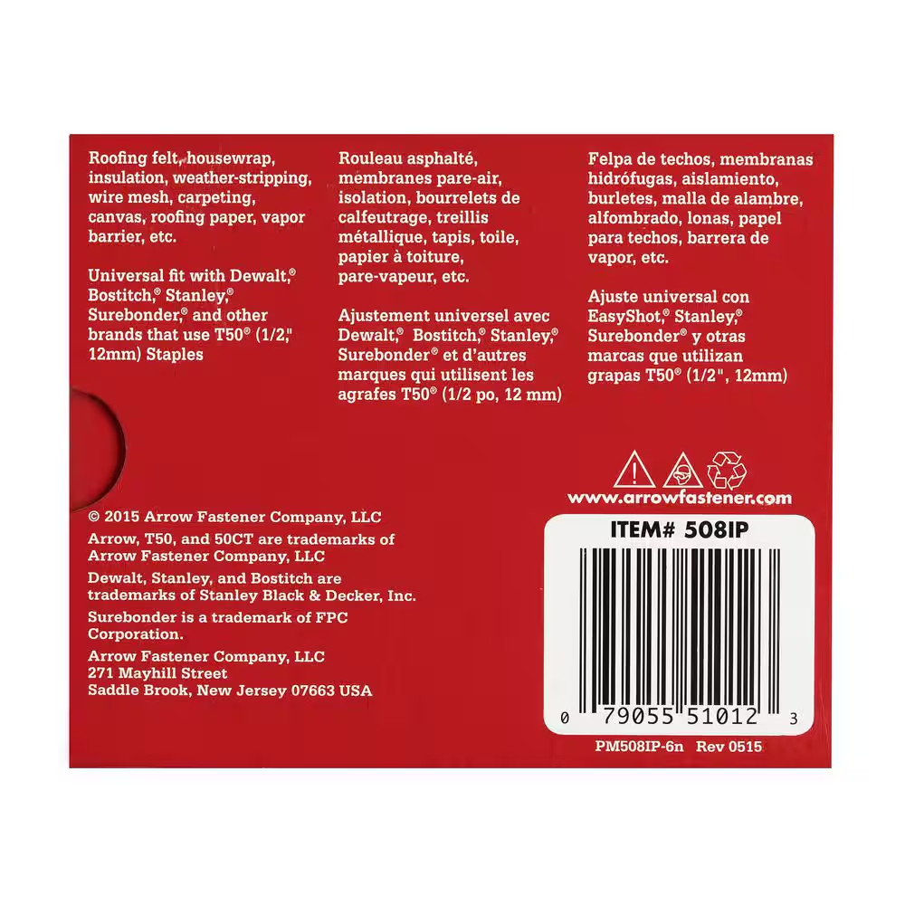 Staple Gun Staples Heavy Duty 1/2 Inch 20 Gauge Galvanized Steel 5000 Pack