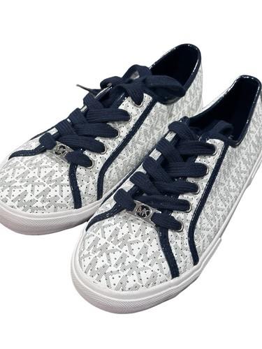 michael kors women sneakers size 4 White And Blue NWOT - Picture 2 of 8