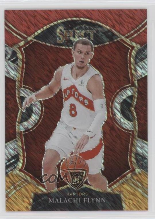 2020-21 Panini Select Concourse Red White Orange Shimmer Prizm Malachi Flynn 3g8
