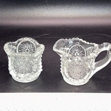 EAPG Individual Child Size Creamer and Open Sugar Set E401 Toy Miniature 2  Tall