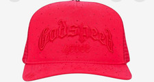 Godspeed Red Mesh Trucker Hat Cap One Size Solid Logo Theme Unisex Vvs Godspeed Red Mesh Trucker Hat Cap One Size Solid Logo Theme Unisex Vvs