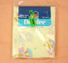 Vintage Deadstock Dundee Bears Rocking Horse Cotton Crib Sheet Baby Bedding 80s