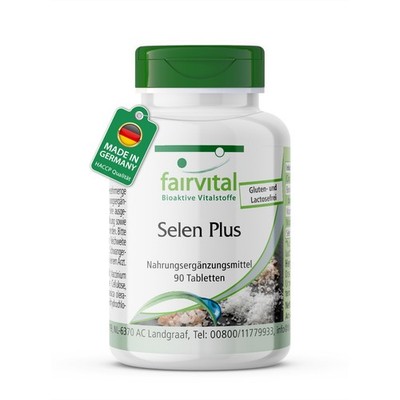 Selen Plus - 90 Tabletten - mit Vitamin B6 - für Schilddrüse, Blut | Fairvital