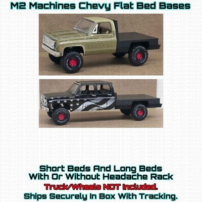 Lifted Flat Bed Base Frames 3D Printed For 1/64 Scale M2 Machines Chevy Trucks