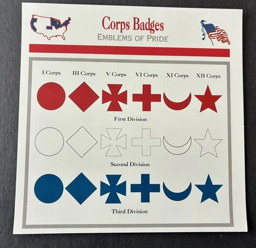 Union Army Corps Badges, Civil War Atlas Edition Collector Card