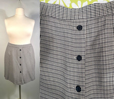 Vintage 90s Plus Size Plaid Button Front Skort Size 34 Waist