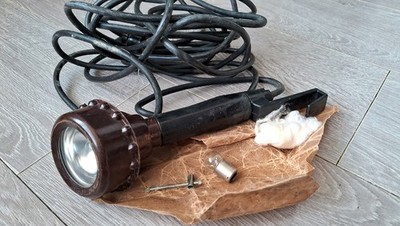 Vintage Portable Flashlight SPUTNIK Miner Explosion-Proof lantern USSR 1979