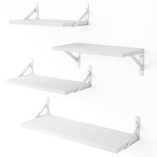 YGEOMER Floating Shelves for Wall, Different Sizes 16inch Mixed, White white