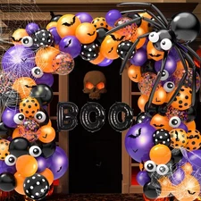 126 Pcs Halloween Balloon Garland Arch Kit, Halloween Party Decorations Inclu...