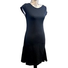 Uniqlo Hana Tajima Women Dress Cotton Rayon Black XS Minimalist Fit Flare