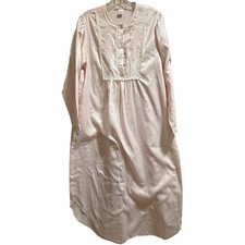 Oscar de la Renta Pink Label Long Sleeve Nightgown - Soft Pink - Medium